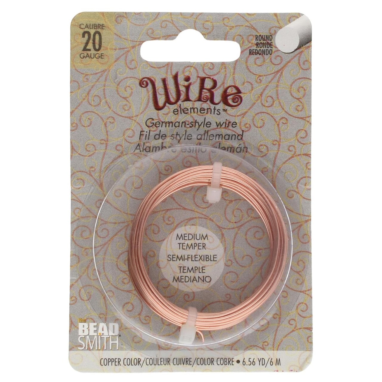 The Beadsmith German-Style Jewelry Wire – Copper Core, Copper Plated -Beading Wire Used to Jewelry Making, Wire Wrapping, Sculpting, Floral, and DIY Arts & Crafts